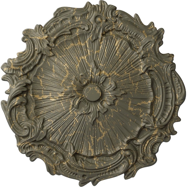 Ekena Millwork Plymouth Ceiling Medallion (Fits Canopies up to 1 5/8"), 16 3/4"OD x 1 3/8"P, Witch Hazel Crackle CM16PLWHC - main